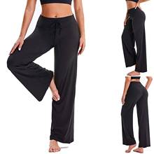 40# Solid Women's Pants Comfy Stretchy Pajama Leggins Drawstring Wide-Legged Sports Leggings Women pantalones de mujer 2024 - buy cheap