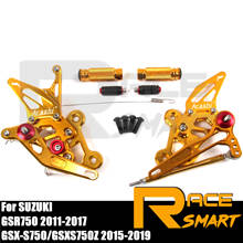 Rearset подножки GSX-S750 2015-2021Motorcycle ЧПУ Регулируемая подставка для ног колышки для SUZUKI GSR750 2011-2017 2012 2013 2014 2016 2024 - купить недорого