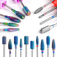 Blue Rainbow Tungsten Carbide Nail Drill Bits For Electric Drill Manicure Machine Milling Cutter Clean Burr Nail Files Accessory 2024 - buy cheap