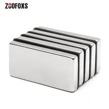 ZOOFOXS 2 шт. 40x20x5 мм N35 блок Неодимовый Магнит Редкоземельные сильные квадратные магниты 40*20*5 мм 2024 - купить недорого