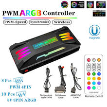 Coolmoon-ventilador rgb, pwm, 4 pinos, 5v, 3 pinos, argb, controle remoto inteligente, para pc, acessório de chassis 2024 - compre barato