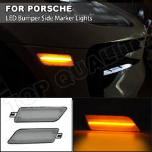 2Pcs Clear Lens Amber Car LED Bumper Side Marker Light Signal Lamp For Porsche Macan GENI 2014 2015 2016 2017 2018 2019 No Error 2024 - buy cheap