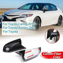 Car Auto Carbon Fiber Car Side View Rearview Mirror Cover Cap Trim Sticker For Toyota Camry 2018+ For Avalon 2019 C-HR 2016-2018 2024 - buy cheap