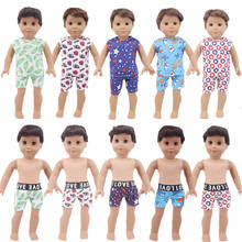 Doll Clothes Printed Short Sleeves & Short For 18 Inch & Bald Head Doll &New Born Baby Generation Birthday Boy's Toy Gifts 2024 - buy cheap
