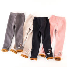 Baby Girls Leggings Winter Children Thick Warm Long Pants Skinny Pencil Pants Kids Clothes Girls Embroidered Pants Trousers 2024 - buy cheap