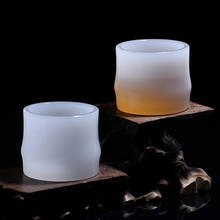 Cuenco de té de porcelana de Jade blanco, Taza de cerámica de bambú, maestras tazas, Kung Fu chino, cuencos pequeños de Puer, taza creativa 2024 - compra barato