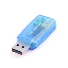 Audio Adapter USB 3D External Sound Card USB To 3.5mm Mic Headphone Jack Stereo Headset Microphone Output for PC Desktop Laptop 2024 - compre barato
