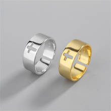 925 prata esterlina oco cruz anéis para mulher anel aberto bijoux femme moda jóias anillos jz248 2024 - compre barato