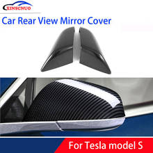 XINSCNUO Car Rear View Mirror Cover For Tesla model S Carbon Fiber Style Side Mirror Covers Caps 1 Pair 2024 - buy cheap