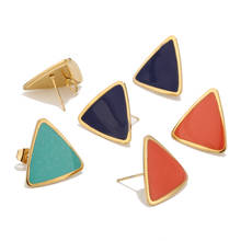 10pcs/lot Exquisite Stainless Steel 18*19mm Ear Stud Components Stud Triangle Drawing Earrings DIY Jewelry Making Accessories 2024 - buy cheap