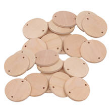 30pcs/lot Wood Circle Wooden Discs Round Jewelry With Hole Beads Unfinished 2024 - buy cheap