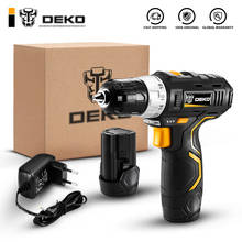 DEKO GCD12DU3 12V Max Household Power Tool Electric Screwdriver with LED Light 2 Speed Cordless Drill with 2 Lithium Battery 2024 - buy cheap