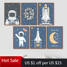 Astronaut Space Theme Nursery Child Rocket Posters and Prints Wall Art Canvas Painting Picture Nordic Baby Room Decor Wall Decor 2024 - buy cheap