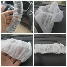 Cubierta elástica desechable para volante y bujes de dirección, no tejida, impermeable, antipolvo, plástico, para juego de 10 unids/set 2024 - compra barato