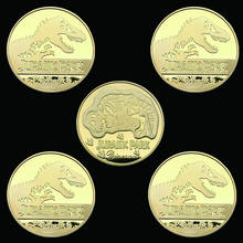 5PCS USA Jurassic Park Dinosaur Commemorative Us Coin Gold Collection Christmas Gifts 2024 - buy cheap