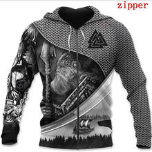 Viking Tattoo 3D Hoodies Printed Harajuku Coat Jacket Men For Women Fashion Zipper hoodies Drop Shipping 02 2024 - buy cheap