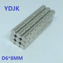 10 20 50 100PCS/LOT Cylindrical Magnet 6*8  N35 Strong NdFeB Magnet 6x8 Rare Earth Permanent Neodymium Magnets 6 * 8 2024 - buy cheap