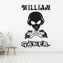 Game Gamer wall decal Vinyl Game Controller video game Boy Name Customized wall decals For Kids Bedroom Decoration Mural Z771 2024 - buy cheap