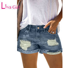 LIVA GIRL Summer Vintage Women's Faded Denim Shorts Distressed Ripped Rolled Hem Female Short Pants Casual Hole Jeans Short S-XL 2024 - buy cheap