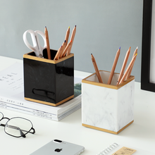 Soporte de resina para bolígrafos de escritorio, caja de papelería multifuncional para estudiantes, bonita, creativa, a la moda, para oficina 2024 - compra barato