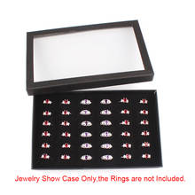 Caja de almacenamiento de anillo para exhibición de oreja, soporte organizador de joyas, ventana transparente de 36 ranuras, exquisita moda, 1 Uds. 2024 - compra barato