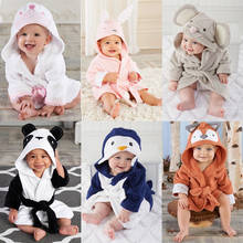 2019 зимняя теплая детская пижама с капюшоном, милая мультяшная мышь/панда/кролик, животное, детское полотенце, Коралловое Флисовое одеяло, халаты 2024 - купить недорого