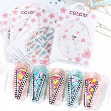 1pc 5D Embossed Nail Art Sticker Manicure Christmas Flower Design Adhesive Decal Nail Art Decoration Transfer Slider TREA002-035 2024 - buy cheap