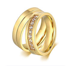 Классические обручальные кольца для женщин и мужчин, ювелирные изделия из нержавеющей стали, обручальные кольца для пар, модные брендовые ювелирные изделия, 6 мм 2024 - купить недорого