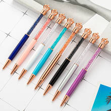 Ellen Brook 1PCS Creative Multicolor Crystal Crown Ballpoint Pen Business Metal Office Pens School Stationery Office Supplies 2024 - buy cheap