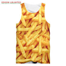 Man New Vest Funny food 3D Print French fries Tank Tops Men Women Hip Hop Plus Size S-6XL Unisex Sleeveless Vest Shirt 2024 - buy cheap