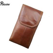 Fashion Simple Design Genuine Leather Waist Pack Men Casual Oil Wax Cowhide Purse Cash Pocket Mobile Phone Pouch Belt Loop Hoop 2024 - buy cheap