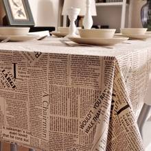 New Cotton linen Table Cloth tablecloth dinner Mat Cover coffee newspaper printed style Home kitchen Dec wholesale FG217-2 2024 - buy cheap
