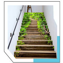 Adesivo 3d para pintura de paisagem, escadas, à prova d'água, adesivos de parede, decoração de casa, diy 2024 - compre barato