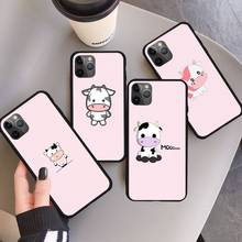 Lovable cute strawberry cow Phone Case for iPhone 11 12 pro XS MAX 8 7 6 6S Plus X 5S SE 2020 XR 2024 - buy cheap
