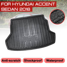 Alfombrilla impermeable para maletero de coche, alfombra antibarro, revestimiento de carga para Hyundai Accent Sedan 2018 2024 - compra barato