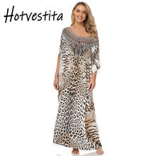 2021 verão nova túnica mulheres sarong praia envoltório blusa solta bikini cover ups hotvestita longo kaftan praia maxi vestido estampado leopardo 2024 - compre barato