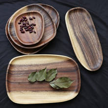 Bandeja de postre de madera de acacia, creativa, irregular, pan, juegos de platos para servir 2024 - compra barato