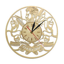 Парикмахерская ocklock декоративные настенные часы парикмахерские деревянные часы Современный дизайн 3D часы Настенный декор для парикмахерской 2024 - купить недорого