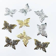 10Pcs 43x26mm Metal Crafts Mixed Butterfly Connectors Filigree Flower Wraps For DIY Scrapbook Home Decor Embellishments 2024 - buy cheap