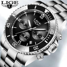 LIGE Men Watch Business Waterproof Date Watches Fashion Multifunction Stainless Steel Quartz Sport Watch Relogio Masculino+Box 2024 - buy cheap