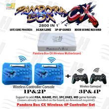 Caja Pandora CX 2800 en 1, controlador inalámbrico 4P, puede guardar el juego, se puede añadir FBA, MAME, PS1, SFC, SNES, MD, juego 3D tekken, Mortal Kombat 2024 - compra barato