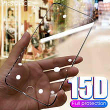 Protector de pantalla de borde curvado 15D para iPhone, cristal templado de 0,2mm para XR X XS 11 12 13 mini Pro MAX 6 6S 7 8 Plus 9H, 3 uds. 2024 - compra barato