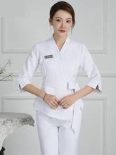 Fantasia de salão de beleza, roupas de trabalho, femininas, spa, cabeleireiro, manicure, uniforme, garçom, hotel, traje de trabalho 2024 - compre barato