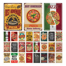 Pizza Metal Sign Vintage Tin Sign Plaque Vintage Retro Wall Decor For Cafe Bistro Restaurant Pizza Zone 2024 - buy cheap