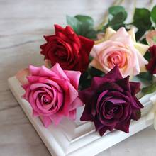 Seda artificial 1 ramo francês rosa floral bouquet falso flor organizar mesa rosa flores de casamento decoração festa acessório valentin 2024 - compre barato