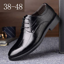 Mazefeng Men Leather Formal Shoes Lace Up dress shoes Oxfords Fashion Retro Shoes Elegant work Footwear Business Plus Size 38-48 2024 - buy cheap