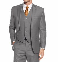 Classic Grey Men’s Suit Two Buttons Notch Lapel Terno Slim Fit Masculino Evening Blazer For Men Business 3 Pcs Jacket+Pant+Vest 2024 - buy cheap