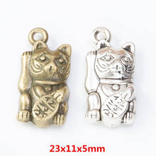 20 piezas de colgante de gato de aleación de zinc de metal retro para fabricación de collar de joyería hecha a mano DIY 8058 2024 - compra barato