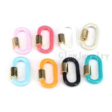 New 5PCS Colorful Enamel Oval Shape Clasp, Enamel Clasp, Black/Yellow/Pink/White/Blue Carabiner Clasp 2024 - buy cheap