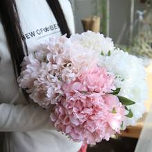 Искусственные цветы Айлин пион, 5 стеблей, букет невесты, пион, цветок, украшение для дома, элегантный Шелковый цветок, свадебный букет 2024 - купить недорого